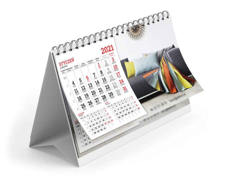 Kalendarze 2022 biurkowe spiralowane - przykład