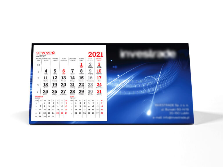 Kalendarze 2022 biurkowe klejone - przykład