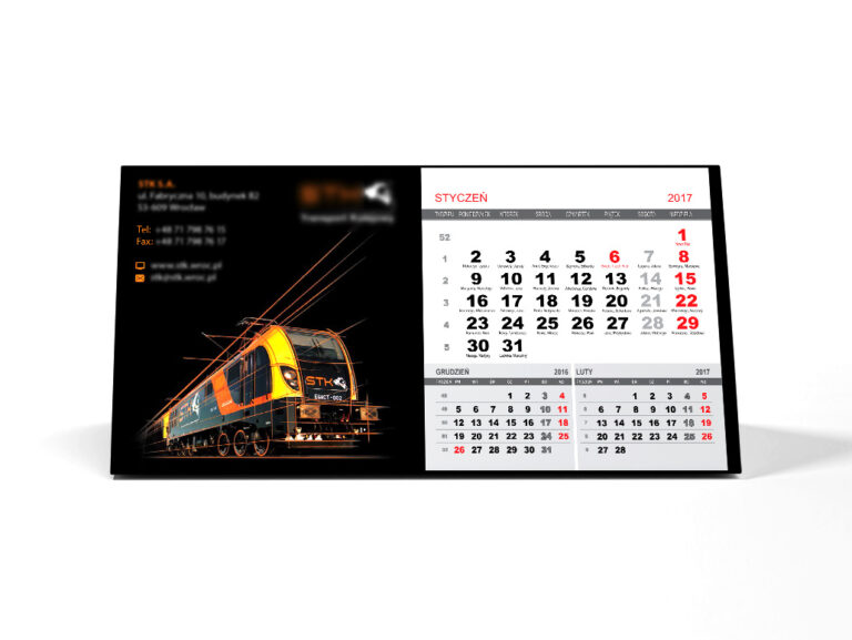 Kalendarze 2022 biurkowe klejone - przykład